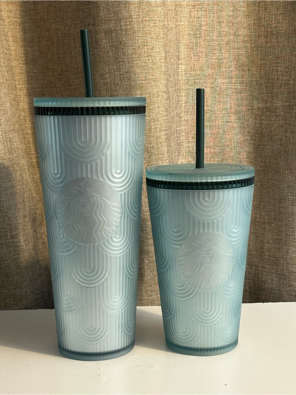 Starbucks Spring Anniversary Shell Soft Touch Venti & Grande Cold Cup Tumblers